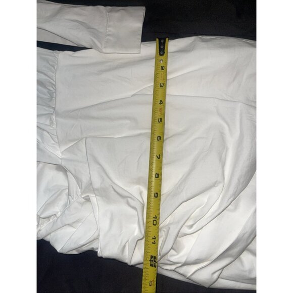 Mable Womens White Ruched Shirt Dress S - Picture 14 of 16